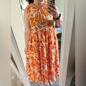 Umgee Floral Orange Creamsicle Maxi Dress